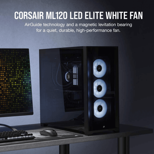 Corsair ML120 LED Elite 120mm White LED Cabinet Fan (Single Pack)